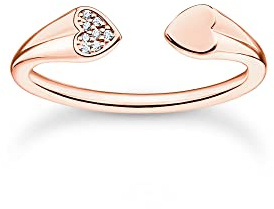 THOMAS SABO Ring mit Herzen silber 925 Sterlingsilber
