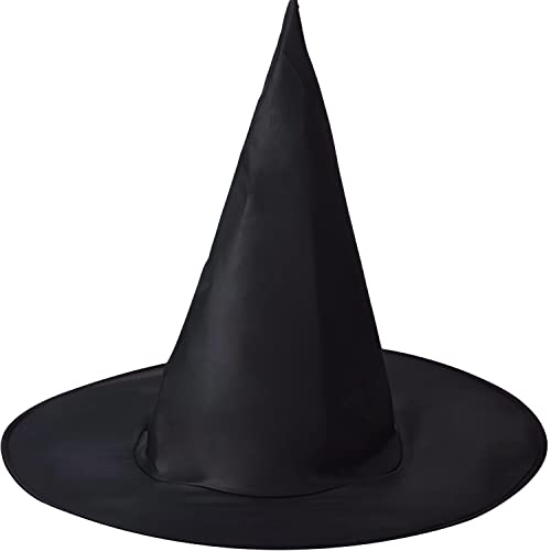 Retoo Hexenhut Damen Groß, Schwarz Halloween Hexenhut Zauberer Männer Frauen, Hexen Hut Kostüm Cosplay, Breite Krempe Spitzhut, Accessoire für Ihr Hexenkostüm, Kopfbedeckung, Karnevalshut