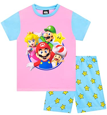 SUPER MARIO Pigiama Corto per Ragazze Set Pigiama per Bambini