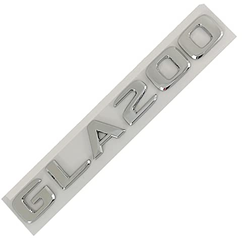LAZIRO 3D ABS Chrom Schwarz Auto Kofferraum Emblem Abzeichen GLA 200 260 Buchstaben Anzahl Aufkleber Passend for Mercedes X156 X164 H247 Zubehör (Color : GLA 200 Silver)