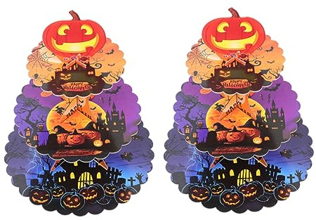 UPKOCH 2pezzi Supporto Per Cupcake in Carta Alzata Per Torte Di Halloween Espositore Decorativo Per Feste Fondo Antiscivolo Per Stabilità