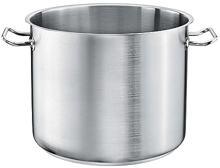TOMGAST Hoher Topf Durchmesser: 50 cm Höhe: 48,5 cm Fassungsvermögen: 100 l | Edelstahl 18/10 | Wandstärke 1 mm bis 1,2 mm | Dreischichtiger Aluminium-Stahl-Boden | Induktion