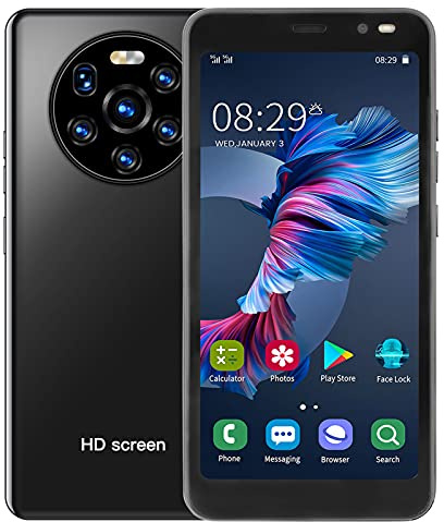 Teléfono Inteligente Desbloqueado, Pantalla HD de 5.45 Pulgadas, Teléfono Celular Desbloqueado, Tarjetas Duales, Modo de Espera Dual, 512 MB + 4 GB, Extensión de 128 GB, Batería