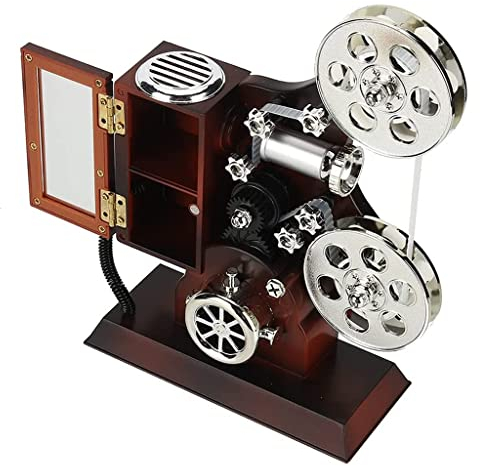 REIFOR Spieluhr Spieluhren Musikbox, Vintage Film Filmprojektor Modell Holz Metall Antike Musical Box Schmuckkiste Geschenk for Dekoration Spieluhr Mädchen