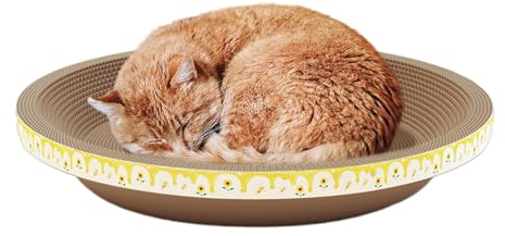 Aznever Kratzpappe Für Katzen, Katzenkratzbretter Pappe Oval, Kratzschale Für Wohnungskatzen, Katzenkratzpads Zum Schleifen Von Krallen, Trainingsspielzeug, Sofa, Boden, Vorhängen, Matratzenschutz