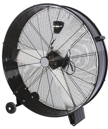 ABRILA - Ventilador Industrial MAXIMUM | Negro con 3 Velocidades Ajustables | 360W con Ruedas