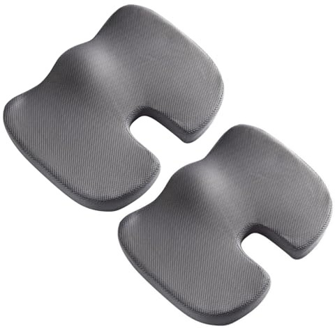 MAGIC SELECT 2X Cojin de Espuma Viscolástica para Silla Oficina y de Ruedas, Asiento Ergonómico de Soporte Dorsal, Aumenta la Comodidad, Funda de Malla Lavable.