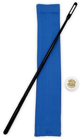 Soundman Set di pulizia per flauto trasversale – panno per flauto trasversale (blu) + asta di pulizia + La Tromba Slide & Cork Grease (3g) + Metodo «Flute Basics»