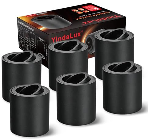 YindaLux 6× Spots de Plafond Noir - Spot en Saillie Plat 30° Orientable - Avec Douille GU10-230V LED Plafonnier Spot - Aluminium Rond Downlight Luminaire Plafonnier - Sans lampe GU10
