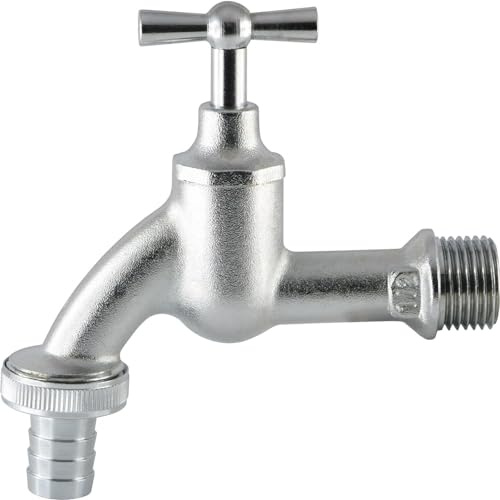 Fittingteile - G 1/2 Wasserhahn mit Schlauchverschraubung - Auslaufhahn Kugelhahn für Gartenbewässerung