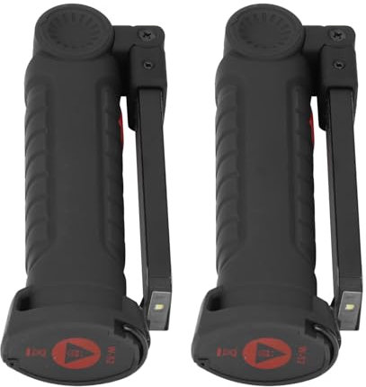 2er-Pack Taschenlampen, Wiederaufladbare LED-Arbeitsleuchte mit Magnetfuß, Um 360° Drehbare und Um 180° Faltbare Sicherheitsbeleuchtung für Baustellen für die Reparatur von