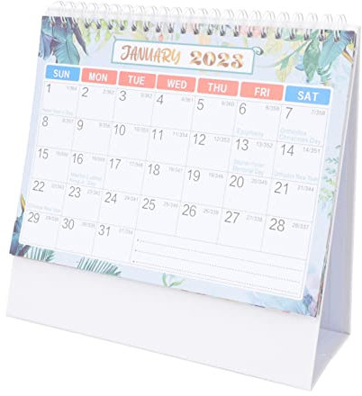 PLAFOPE Stehender Kalender Tischkalender Englischer Kalender Wandkalender Neujahrsmonatskalender Wohnaccessoire Für Büro Zuhause Schule