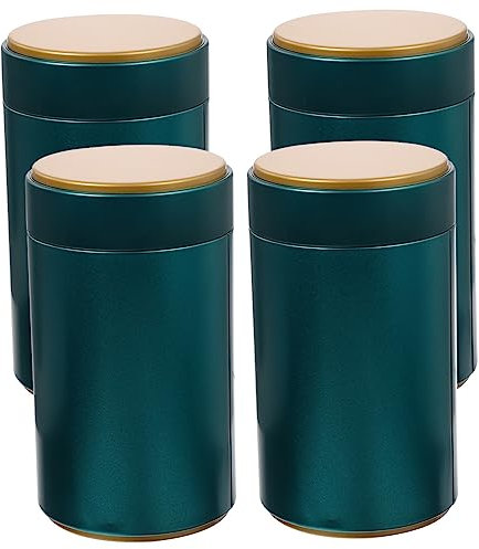 OWOHYG 4 Piezas de Tarro de Regalo de Metal, Lata de Especias, latas de té herméticas, recipientes para té, frascos con Tapas, Recipiente para Dulces, Lata, Tarro de Caramelos,