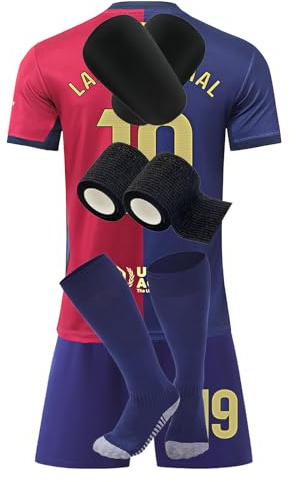 ZSJMY Neues Fußbal Trikot Set Kinder, Fussball Trainingstrikot, Heim/Auswärts Fußball Trikot, Fans Fußballtrikots, Schnell Trocknendes Atmungsaktives Fußballtrikot Mit Schienbeinschoner
