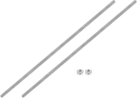 sourcing map 1/4-20 Fully All Threaded Rod, 2 Pcs 304 Stainless Steel Long Threaded Screw 12 Length Right Hand Threads for Furniture Mounting Assembly Fastening