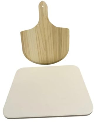 FytStycale Pizza Stone Set with Wooden Peel, 15 X 12 Inch for Baking And Grilling