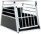 Aluminium-Hundetransportbox für Große Hunde, 65x91x69cm, Robust mit Belüftung, Silber-Schwarz