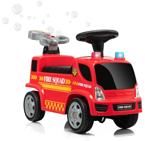 SOARS Rutschauto Feuerwehrauto, mit Seifenblasenpistole & Musik, Stil B
