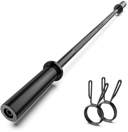 Olympische Langhantelstange, 139,7 cm, 5,1 cm, Standard-Hantelstange für Bankdrücken, Hüftstoß, Bizeps, Curl, Ausfallschritte, Kniebeugen, Krafttraining, Heim-Fitnessstudio, Hantelstange, 2 Halsbänder