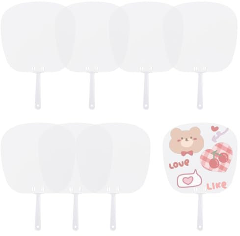 SOFPLATE 30 pz. Ventagli A Mano Vuoti Set di Ventagli da chissesa in Cartoncino Bianco con Manico in Plastica per Fai da Te Pittura Artigianato Feste Laurea Matrimoni Decorazioni Estive.