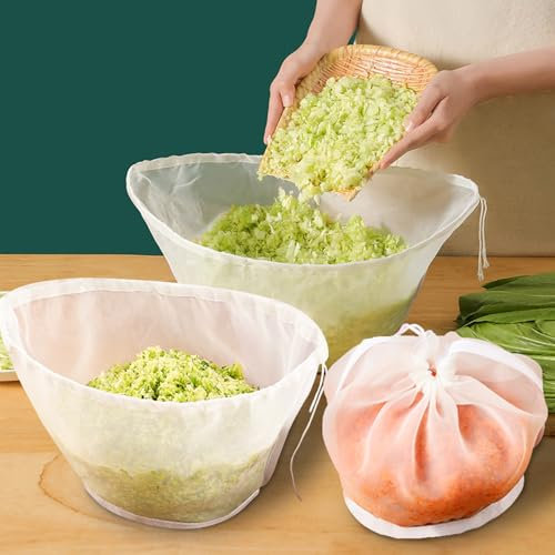 HDSDVNON 6 bolsas de estopilla reutilizables - Colador de algodón orgánico for leche de frutos secos, cocina, repostería y café frío(A-3PCS)