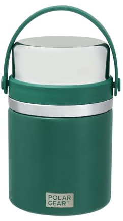 Polar Gear 600ml Insulated Food Flask For Hot Food - Soup Flask + Spoon | Vacuum insulated, Stainless steel, Food flask, Leakproof, BPA free, Foldable spoon, Insulated serving cup, Hot 6h, Cold 12h