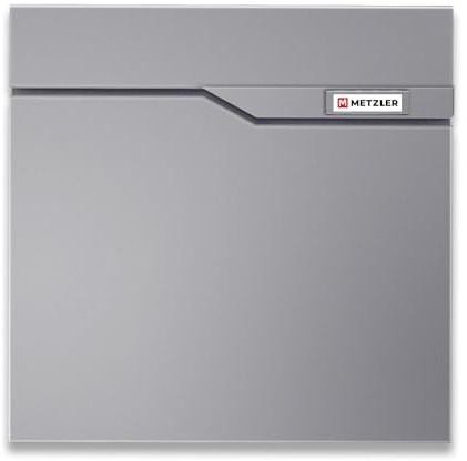 Metzler Boîte aux Lettres Gris Aluminium RAL 9007 avec Compartiment journaux et Plaque de nom – Acier Inoxydable thermolaqué, étanche et antirouille – modèle Mural Siebert2