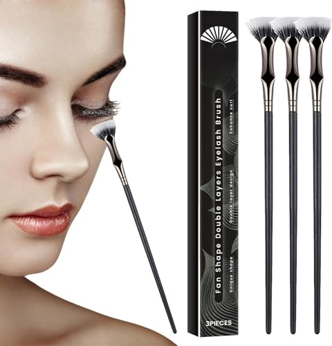 Yanayi Cepillos De Rímel - 3 Piezas Herramienta De Maquillaje Para Pestañas Sin Corrimiento Ni Grumos,Brocha Abanico Para Máscara De Pestañas | Mujeres Y Regalo