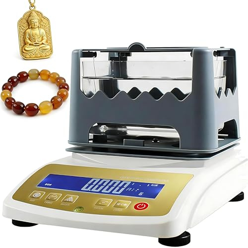 Dfdieratve Hochpräziser Gold Reinheit Analysator für Profis | Messgerät Reinheit Tester Digitaler mit Dichtefunktion (0,001 g/cm³) | Zum Prüfen von Gold, Silber, Weißgold und Platin 300g
