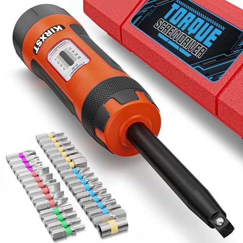 KIRXST Largo Destornillador Dinamométrico 1/4 Pulgadas 1-8 Nm, 32 piezas