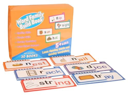 Word Family Construction Book, Clear Print, 1 Set, Pedagogiska Lässpel, Läs- Och Rimböcker, Interaktivt System, Lämpligt För Gruppaktiviteter