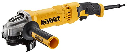 DEWALT 125 mm Winkelschleifer DWE4277 (1.500 Watt, 10.500 U/min, Epoxidharz geschützte Motorwicklung, Wiederanlaufschutz, Sanftanlauf, werkzeuglos verstellbare Schutzhaube, M14 Spindel)