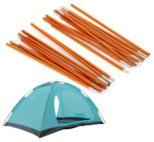 Aluminum Alloy Tent Poles Replacement, 2pcs Lightweight Aluminum Tent Pole, for Camping Hiking, Durable Collapsible Tent Poles, 142 inch/pc