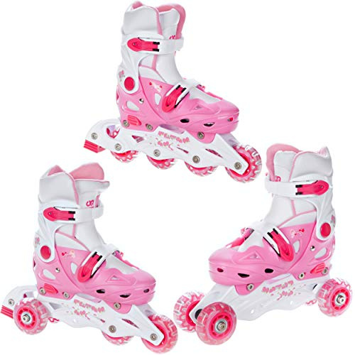 3-i-1 inlineskejtar/rullskridskor croxer ballong rosa justerbar 37–40 (22,5–25 cm)