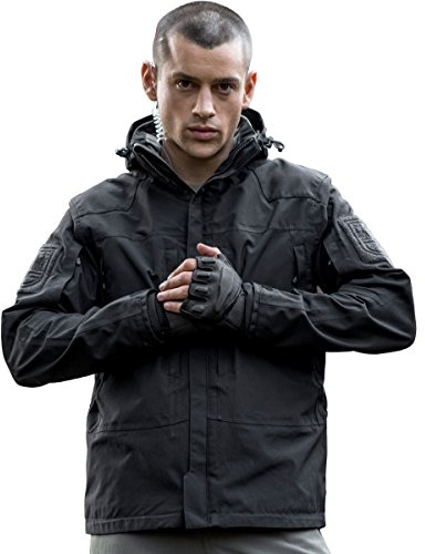Chaqueta militar impermeable de Free Soldier. 3 en 1, cortavientos, para hombre, con forro extraíble, hombre, color negro, tamaño X-Large