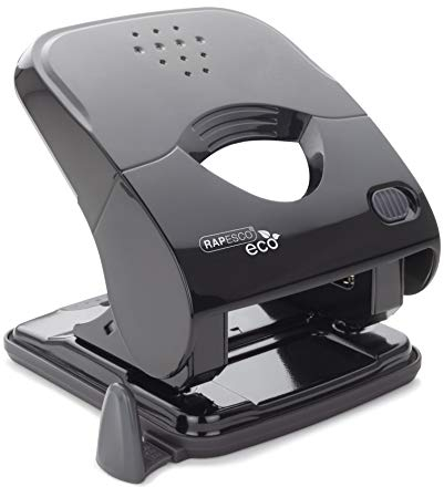 Rapesco 1525 ECO X5-40ps Less Effort 2-Fach Locher, 40 Blatt Kapazität, Schwarz