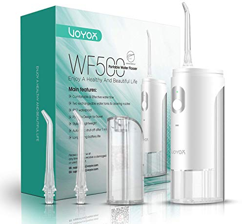 VOYOR-HEALTH Travel Water Flosser, Cordless Oral Irrigator, Rechargeable Dental Water Jet Flosser with 3 Modes, Electric Water Flosser for Teeth IPX7 Waterproof Travel & Home Use WF500