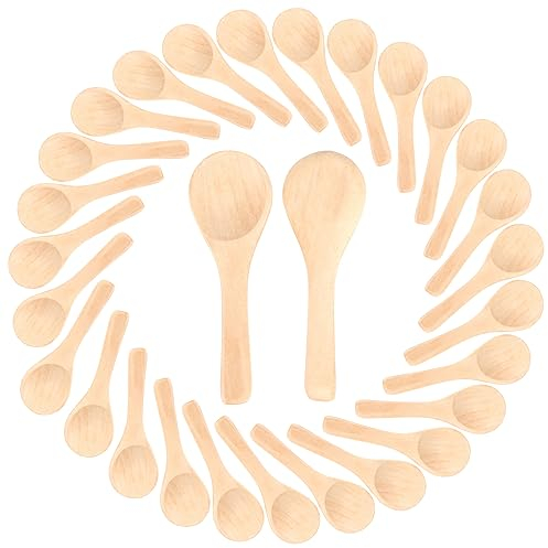 Erpmlyo Mini Cucchiai di Legno da 50 Pezzi,Cucchiaio Legno, Cucchiaio,Piccoli per Bambini,Cucchiai di Legno Piccoli da 9cm, per Condimenti, Gelato, caffè, tè,Marmellata