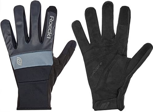 Roeckl Rainau Winter Fahrrad Handschuhe lang grau/schwarz 2023: Größe: 9