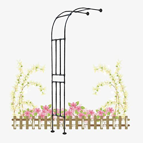 Metallo Arco Da Giardino 60x240cm Mezzo Lato Arco Per Rose Da Parete Padiglioni Da Giardino Nero Facilità Di Montaggio 180x240cm(150x240cm/59x94in)