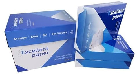 Excellent White Copy Allround Kopierpapier für Zuhause Büro Laserdrucker Tintenstrahldrucker Rechnungen Home Office A4, 80g/m² 5 x 500 Blatt, weiß
