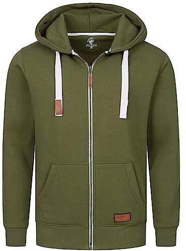 Rock Creek Herren Kapuzenpullover mit Reißverschluss Pullover Hoodie Kapuzenjacke Sweatshirt Kapuzensweatjacke Kapuzenpulli H-341 Dunkelgrün XXL