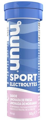 Nuun Sport Limonada de Fresa Comprimidos Efervescentes con Electrólitos y Vitamina C, Contribuye a una Óptima Hidratación y Funcionamiento del Sistema Inmune, 1 Tubo con 10 Tabletas Efervescentes