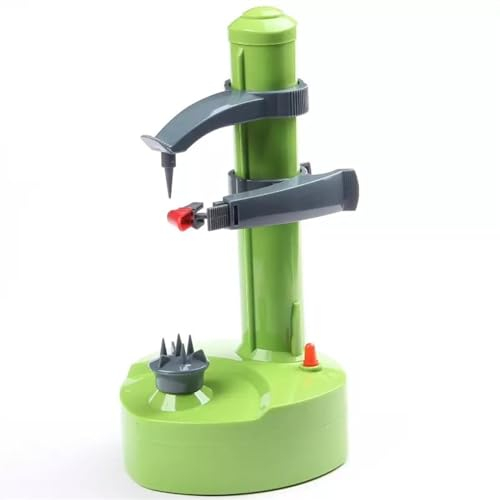 Electric Potato Peeler Automatic Spiral Cutter Apple Corer Cutter Peeling Machine Stainless Steel Fruits Vegetable Cutter Kitchen Peeling Tool Express Peelers Kitchen Utensil Peelers Tools(Green,EU)