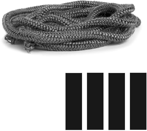 Tira de Sellado Resistente al Calor, Junta Puerta Chimenea, Junta de Vidrio Reemplazo, para Inserto de Estufa, Chimenea, Resistente a 550 °C, Longitud: 2,5 M (Φ 8mm)