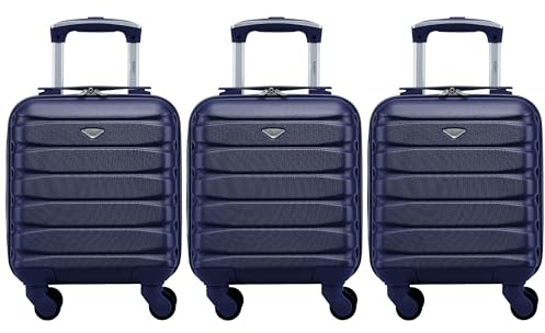 Flight Knight 3er-Pack Leichte 4-Rad-abs-hartschalenkoffer Handgepack, Zugelassen Fur Uber 100 Fluggesellschaften, Einschließlich Easyjet & Maximale Große Fur Vueling & Wizz Air 40x30x20cm