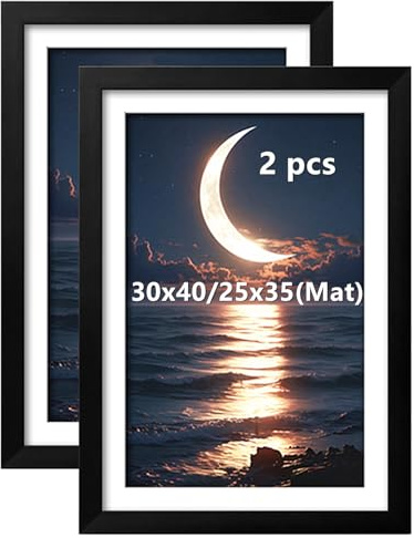 Aeadar 30x40cm Wood Picture Frame, Diamond Art & Diamond Painting Frame, 30cm x 40cm Photo Frame for Wall Decor (2 Pack, Black)