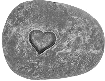 Jwthee Simulation Pebbles Pet Grave Marker, Engraved Personalized Pet Memorial Garden Stone Resins Dog Cat Memorial Stone Outdoor Pet Garden Stone (Love Stone Grey)