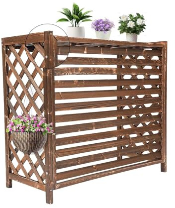 MDXVRKYBC Cache Climatiseur Exterieur, Bois Massif Cache Clim Exterieur, Cache-radiateur pour Climatiseur Intérieur, Cadre en Bois Épais(80x32x70cm)