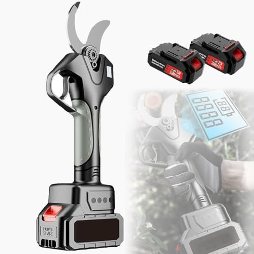 Tijeras de podar eléctricas profesionales inalámbricas con pértiga extensible, pantalla LCD, podadoras de árboles de 45 mm para jardinería, cortador de ramas recargable para exteriores, sin pértiga
